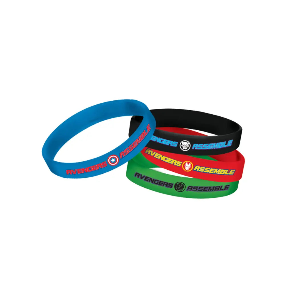 Marvel Avengers Powers Unite Rubber Bracelets Favors 4Pk 3901517
