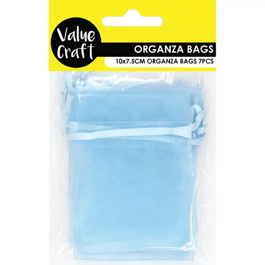 Mini Organza Bag Blue 10x7.5cm 7Pk VCSB10-BL