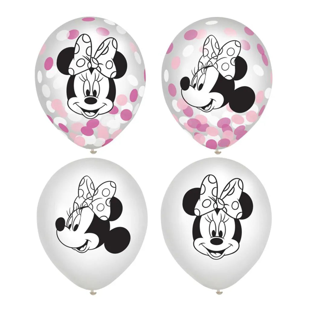 Minnie Mouse Forever Latex Balloons & Confetti 30cm 6Pk 112492