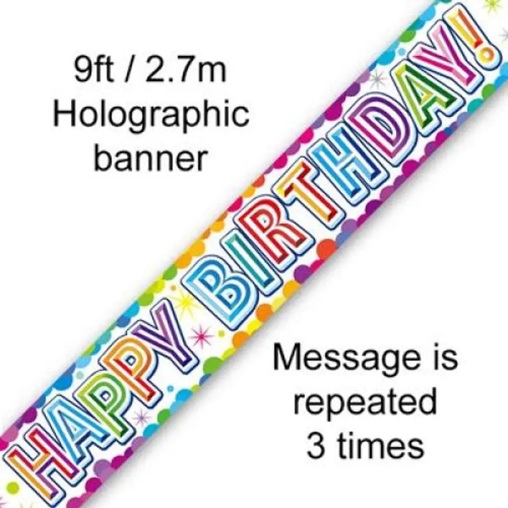OaktreeUK Banner Happy Birthday Colourful Confetti 2.7m 109481