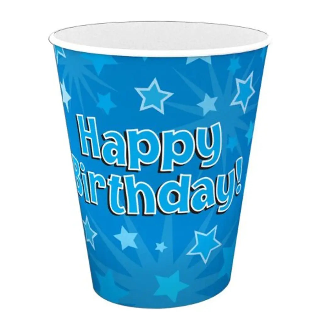 OaktreeUK Cups Happy Birthday Blue 266ml 8Pk OT635180