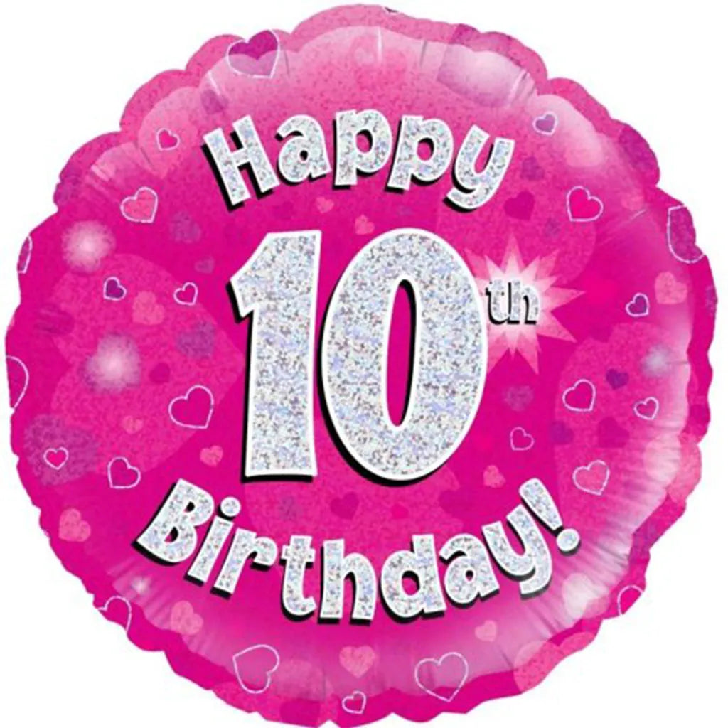 OaktreeUK Foil Balloon 10th Birthday Pink 18in 210470