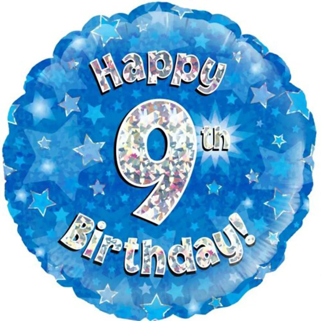 OaktreeUK Foil Balloon 9th Birthday Blue 18in 210499