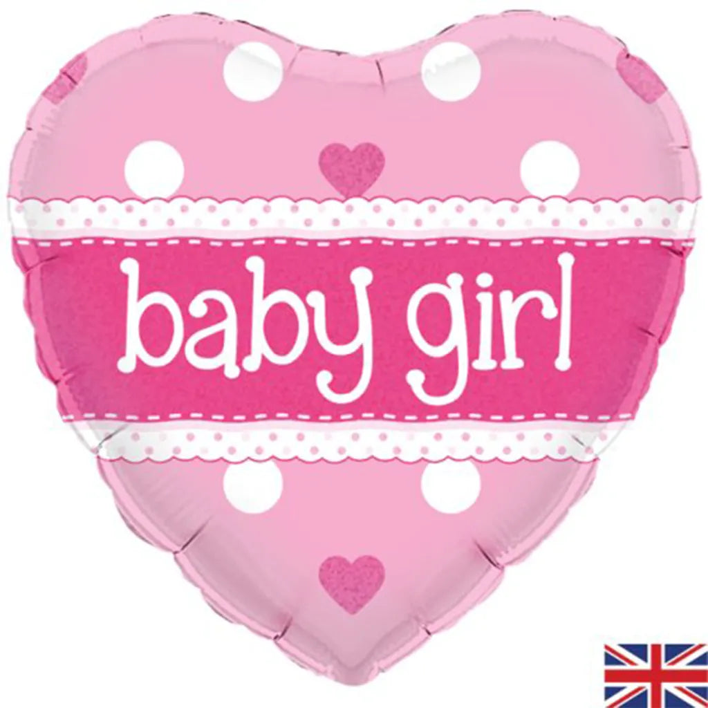 OaktreeUK Foil Balloon Baby Girl Pink Heart 18in 210705