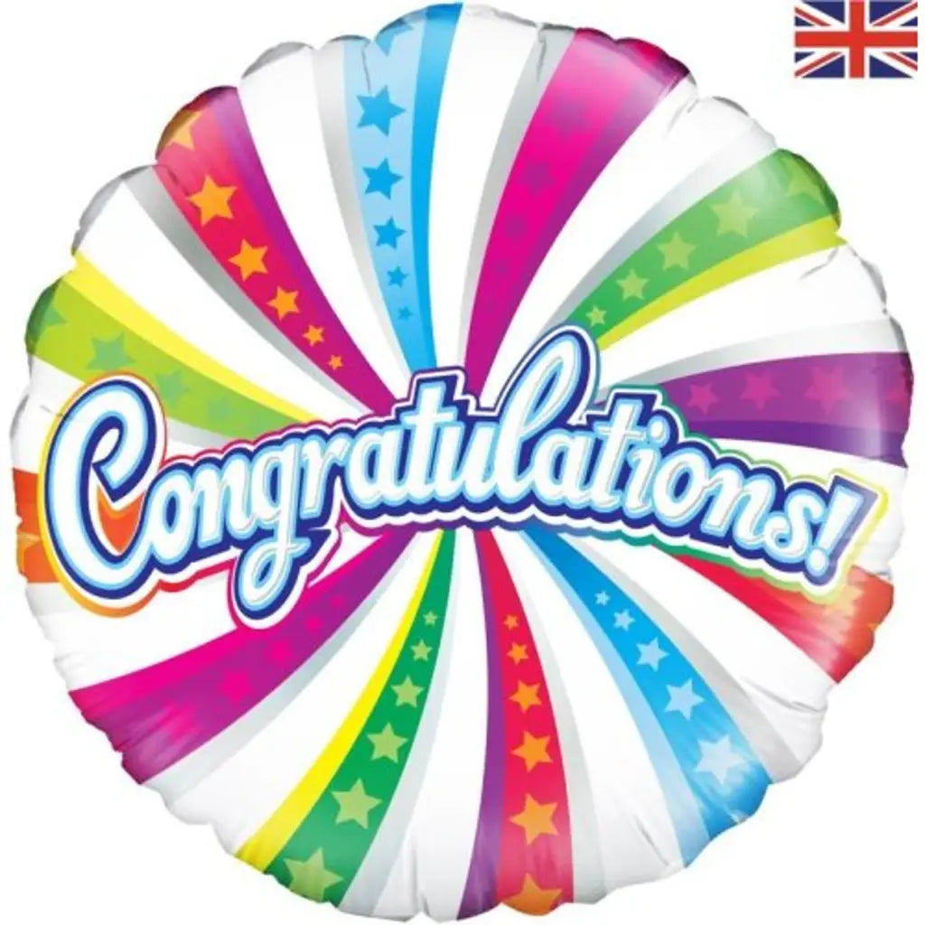 OaktreeUK Foil Balloon Congratulations Swirl 18in 210790