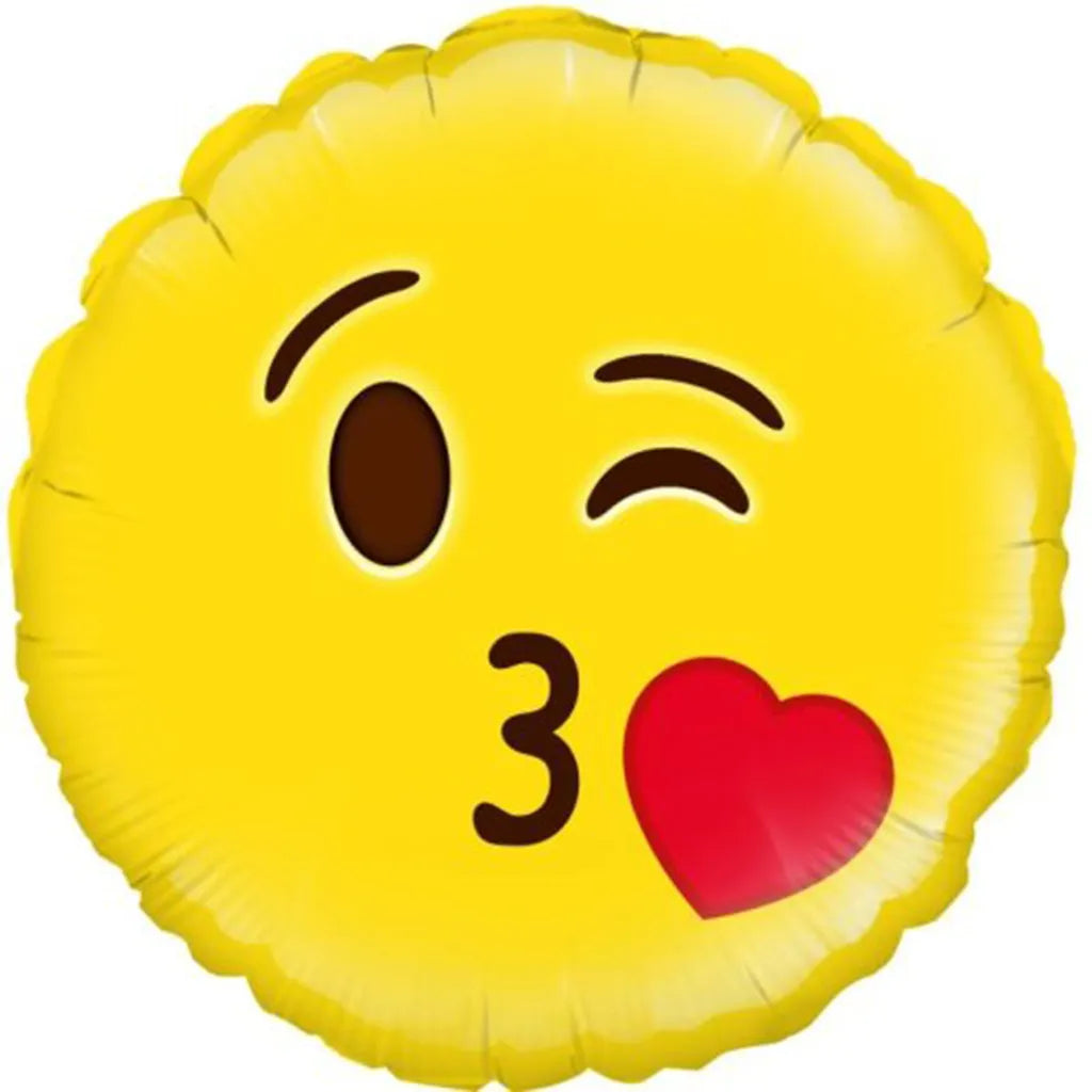 OaktreeUK Foil Balloon Emoji Blow A Kiss 18in 210799