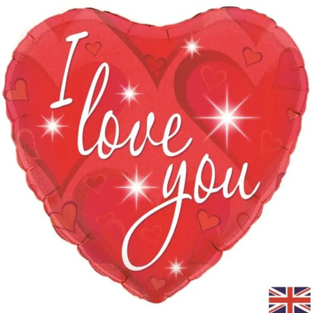 OaktreeUK Foil Balloon I Love You Sparkles Heart 18in 210765