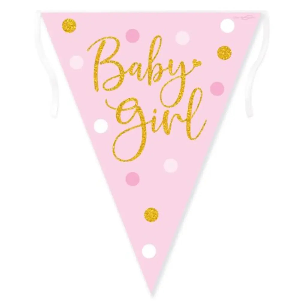 OaktreeUK Party Flag Bunting Dots Baby Girl Pink OT632509