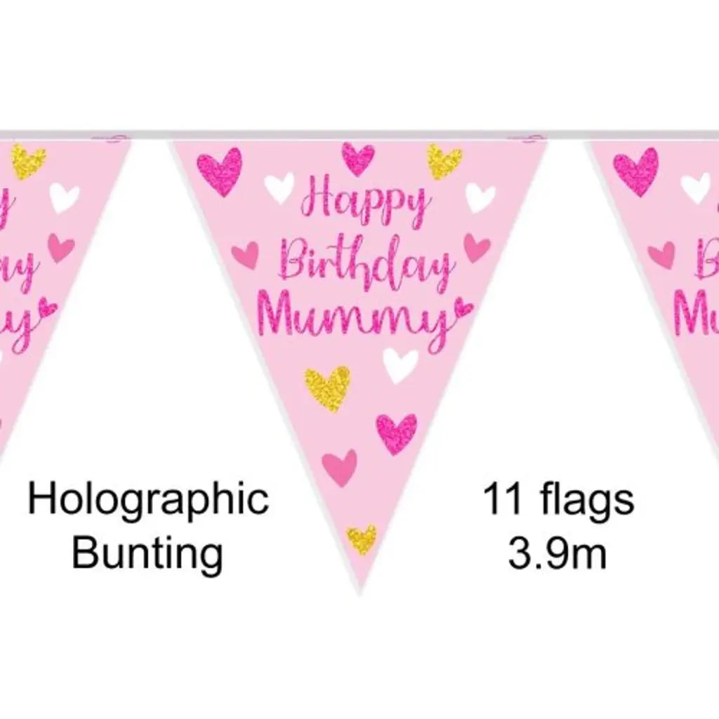 OaktreeUK Party Flag Bunting Happy Birthday Mummy Pink OT632530