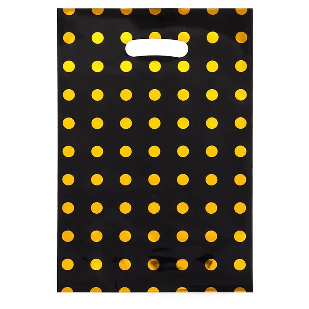 Party Central Foil Loot Bags Polka Dot Assorted Colours 16x25cm 10Pk 287758