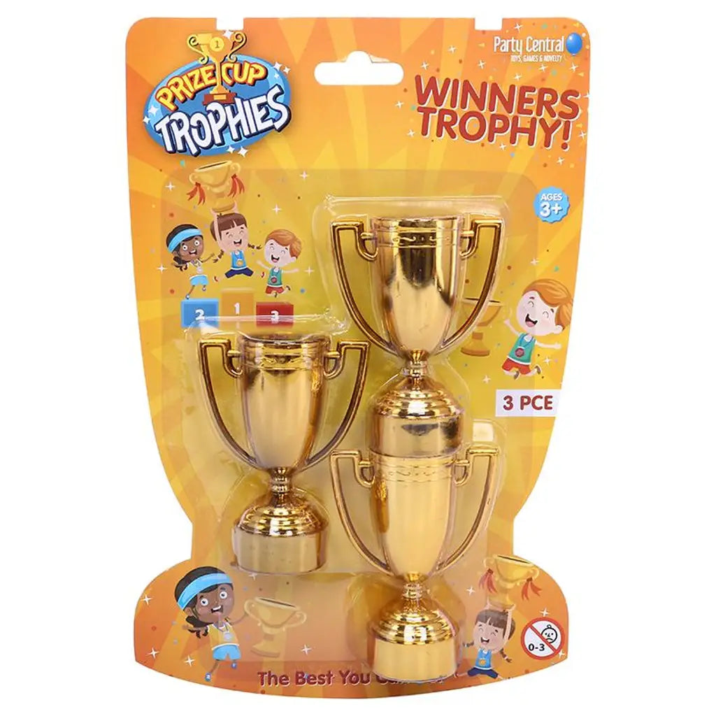 Party Central Gold Medal Trophies 5.5x8cm 3Pk 288052