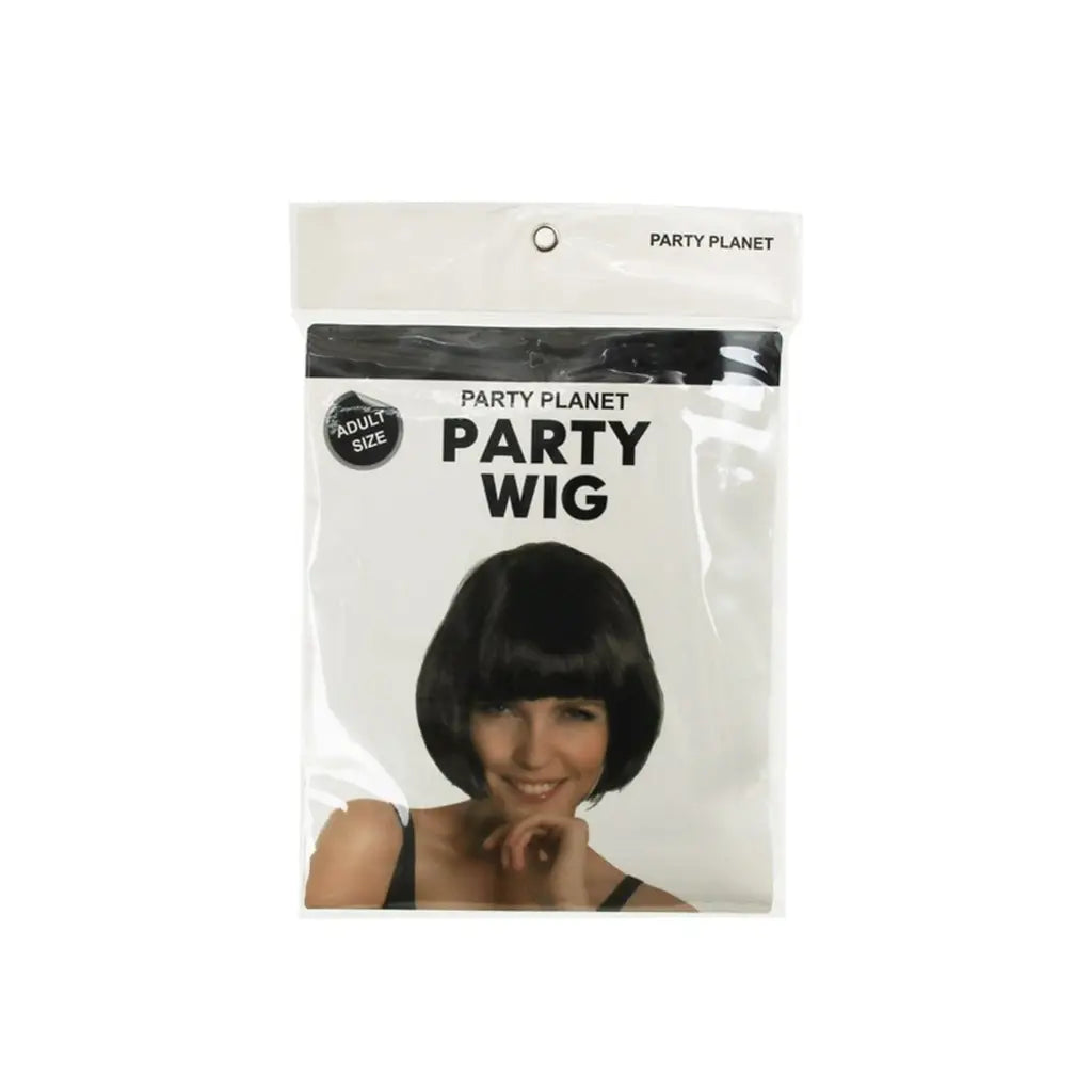 Party Planet Black Bob Wig A95881