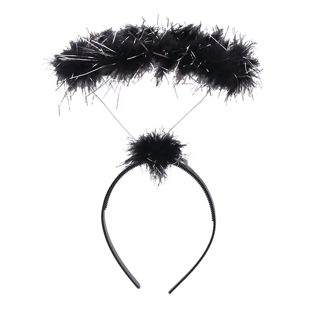 Party Planet Black Feather Angel Halo Headband A246542-F