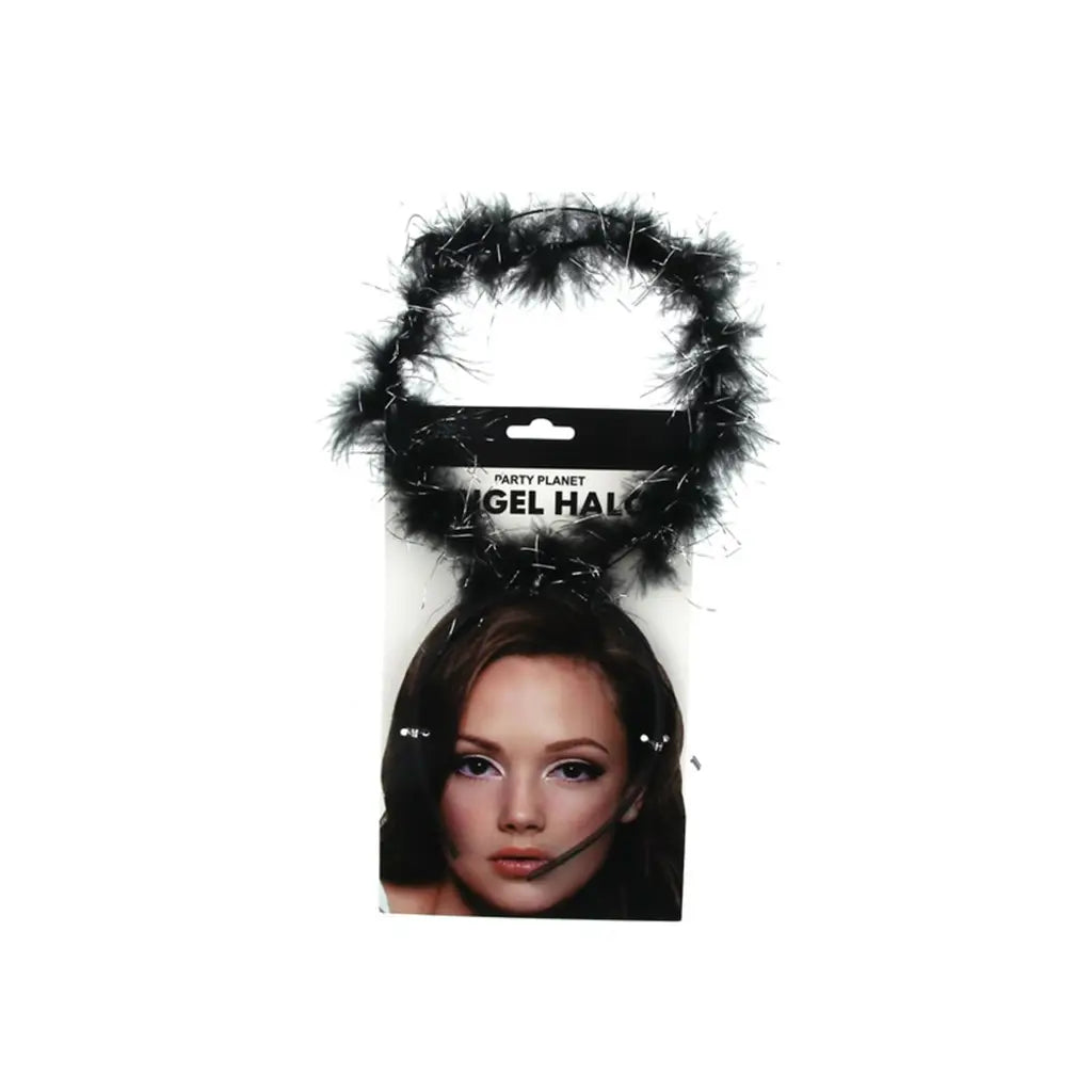 Party Planet Black Feather Angel Halo Headband A246542-F