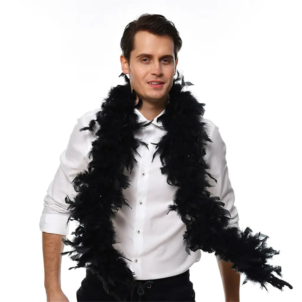 Party Planet Black Feather Boa A103913-F
