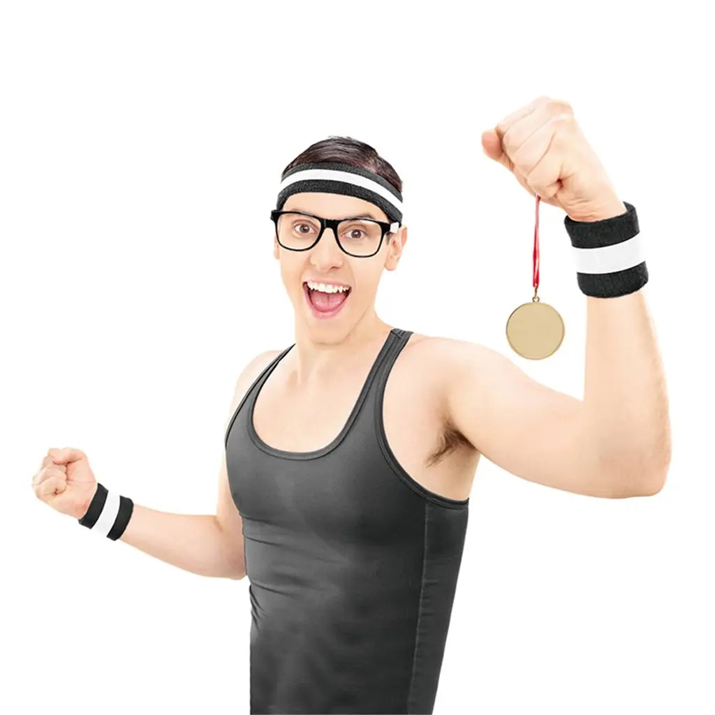 Party Planet Black Headband & Wristband Set 3Pcs A112021