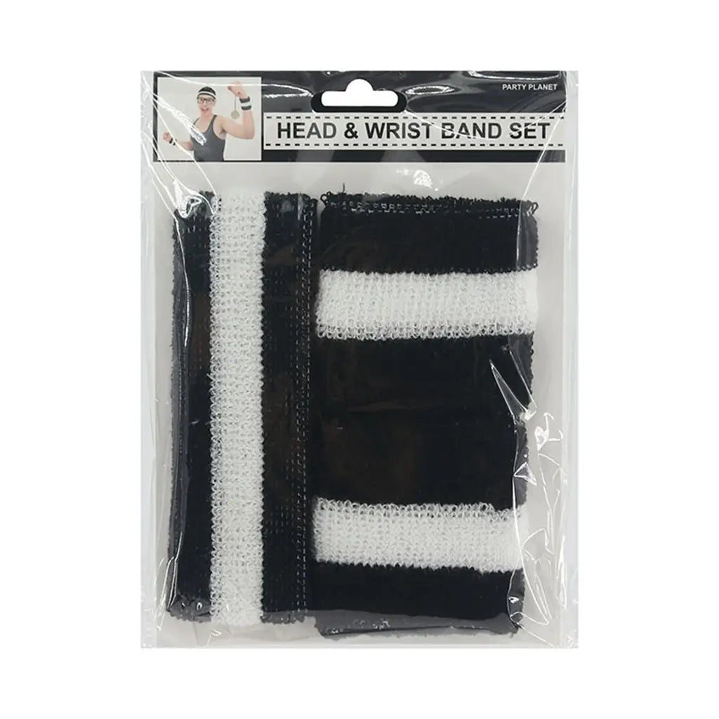 Party Planet Black Headband & Wristband Set 3Pcs A112021
