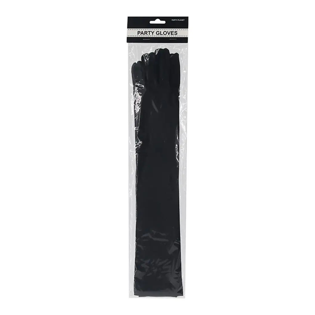 Party Planet Black Long Stain Gloves A95867