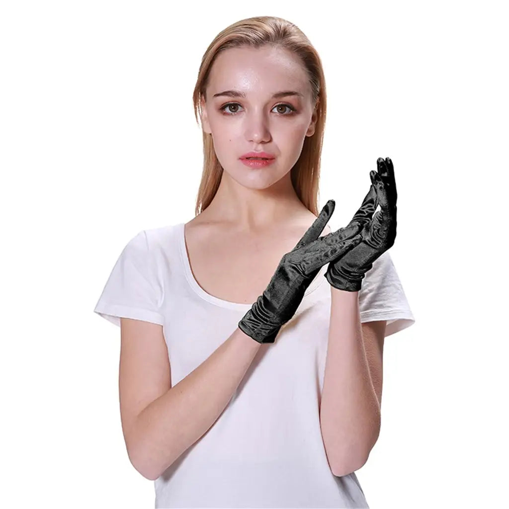 Party Planet Black Short Party Gloves A95812
