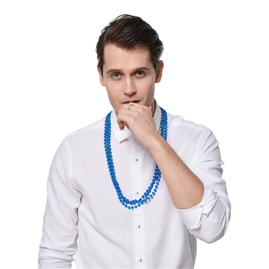 Party Planet Blue Party Necklace 80cm 3PK A100141