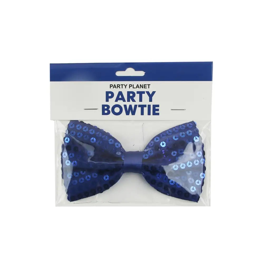 Party Planet Blue Sequin Bow Tie A97311