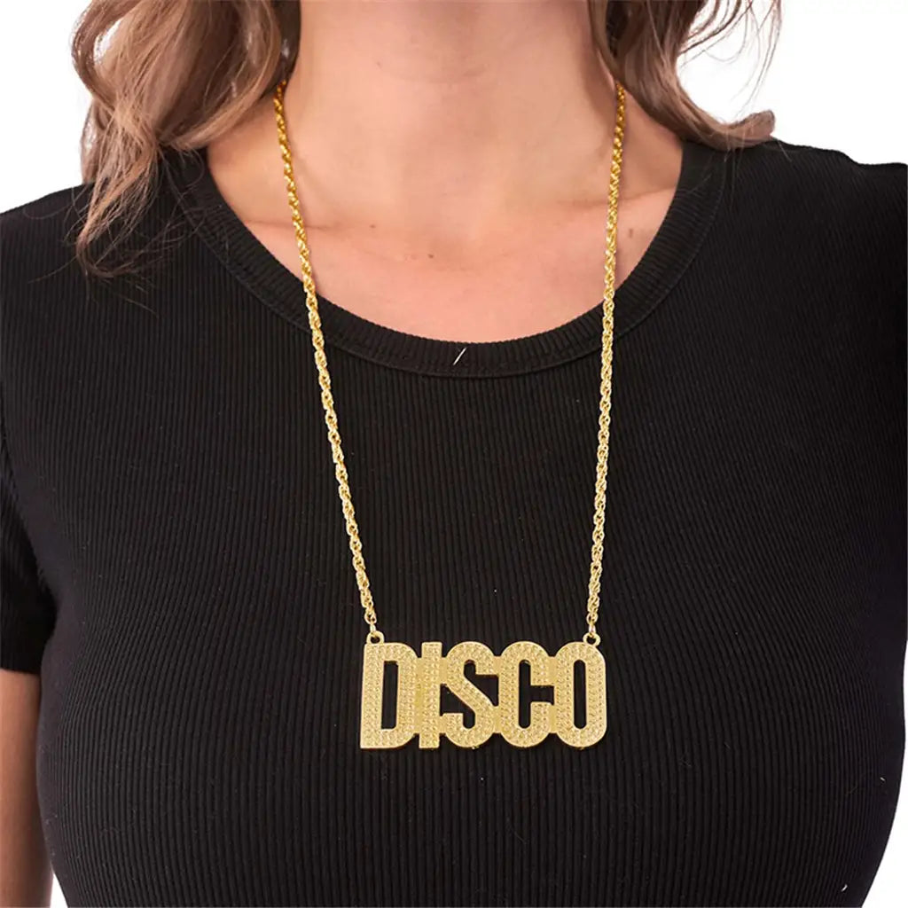 Party Planet Gold Disco Bling Necklace PP12220