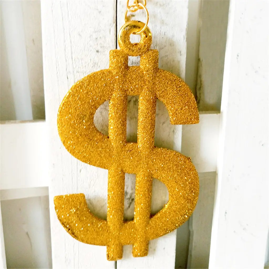 Party Planet Gold Dollar Sign Bling Necklace A73247
