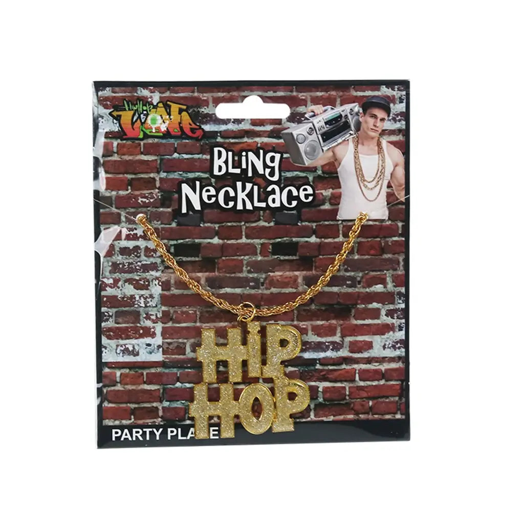 Party Planet Gold Hip Hop Bling Necklace PP12176
