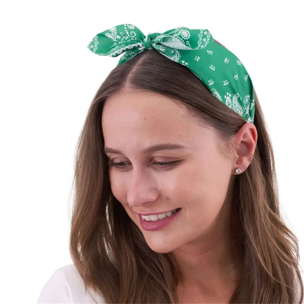 Party Planet Green Retro Printed Headband PP51403
