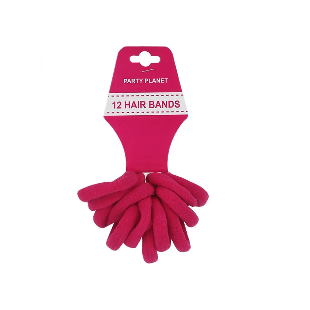 Party Planet Pink Elastic Hair Ties 12PK PP12312