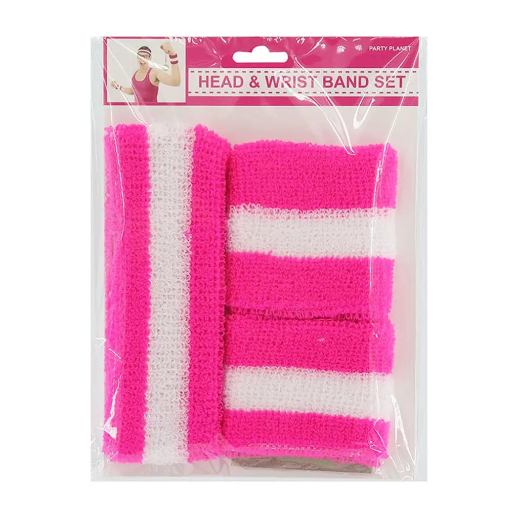 Party Planet Pink Headband & Wristband Set 3Pcs A112045