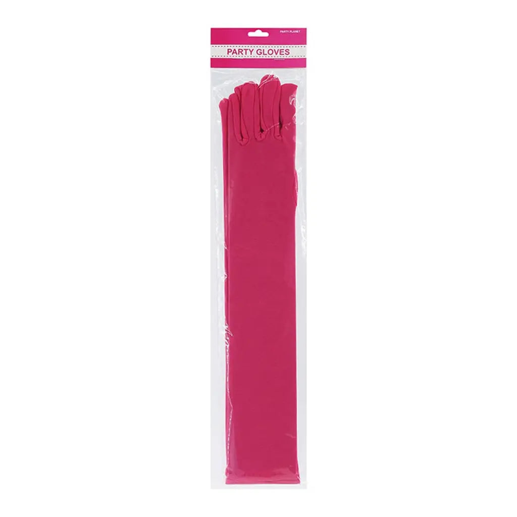 Party Planet Pink Long Stain Gloves A96239