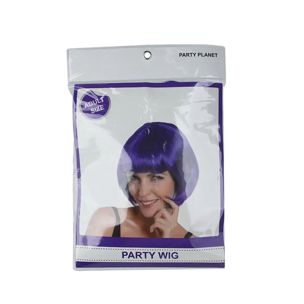 Party Planet Purple Bob Wig PP37605