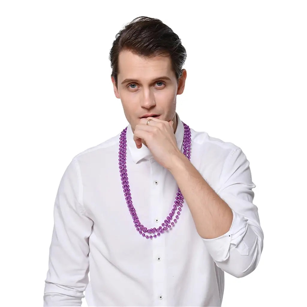 Party Planet Purple Party Necklace 80cm 3Pk PP37575
