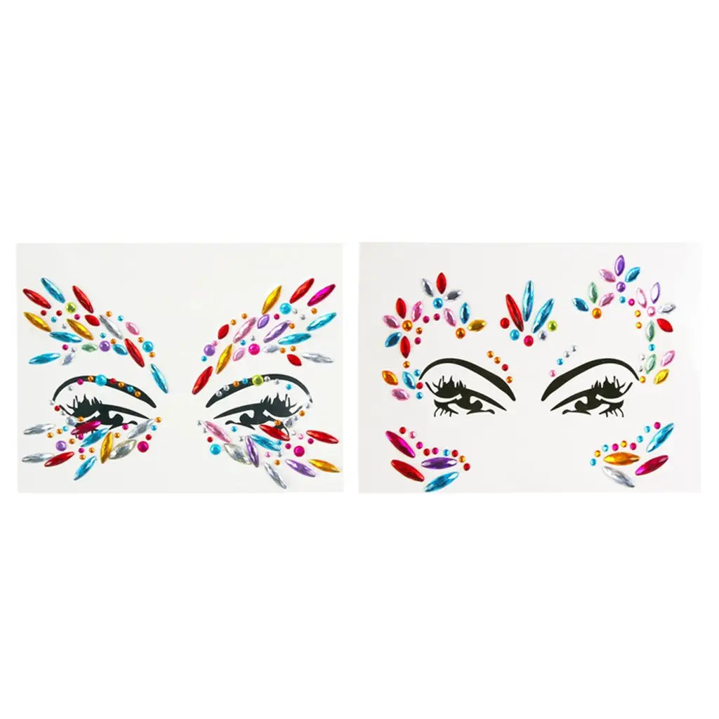 Party Planet Rainbow Stick On Face Jewellery 2Pk PP11605