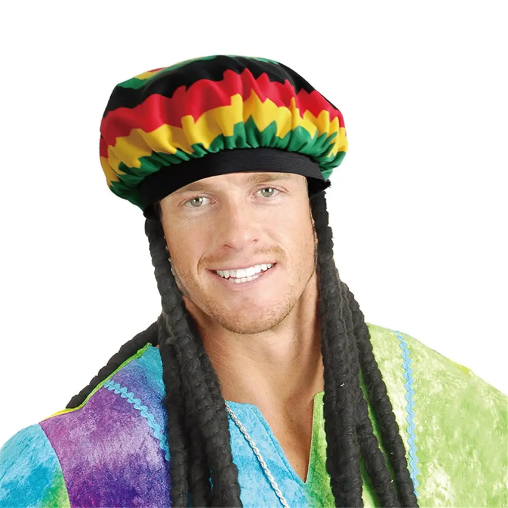 Party Planet Rasta Hat With Dreadlocks A116760