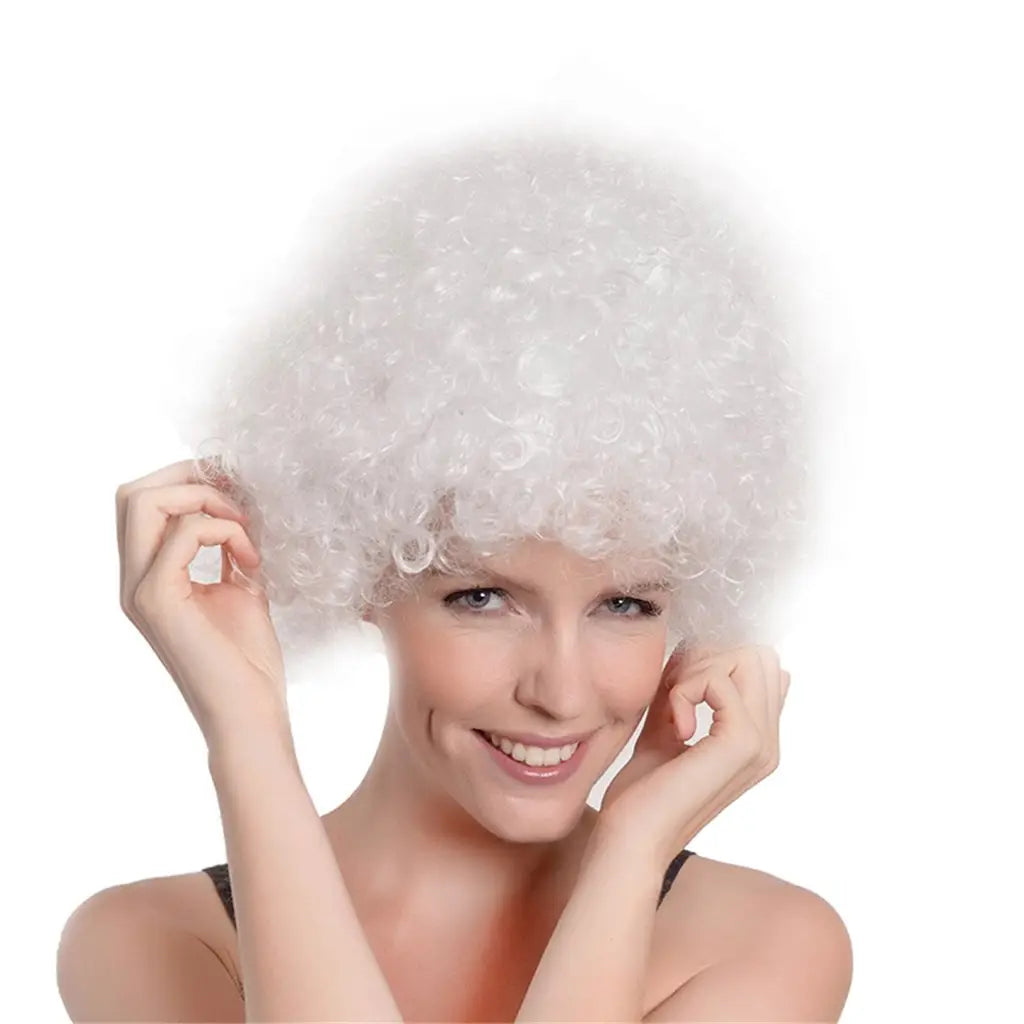 Party Planet White Afro Wig A96529
