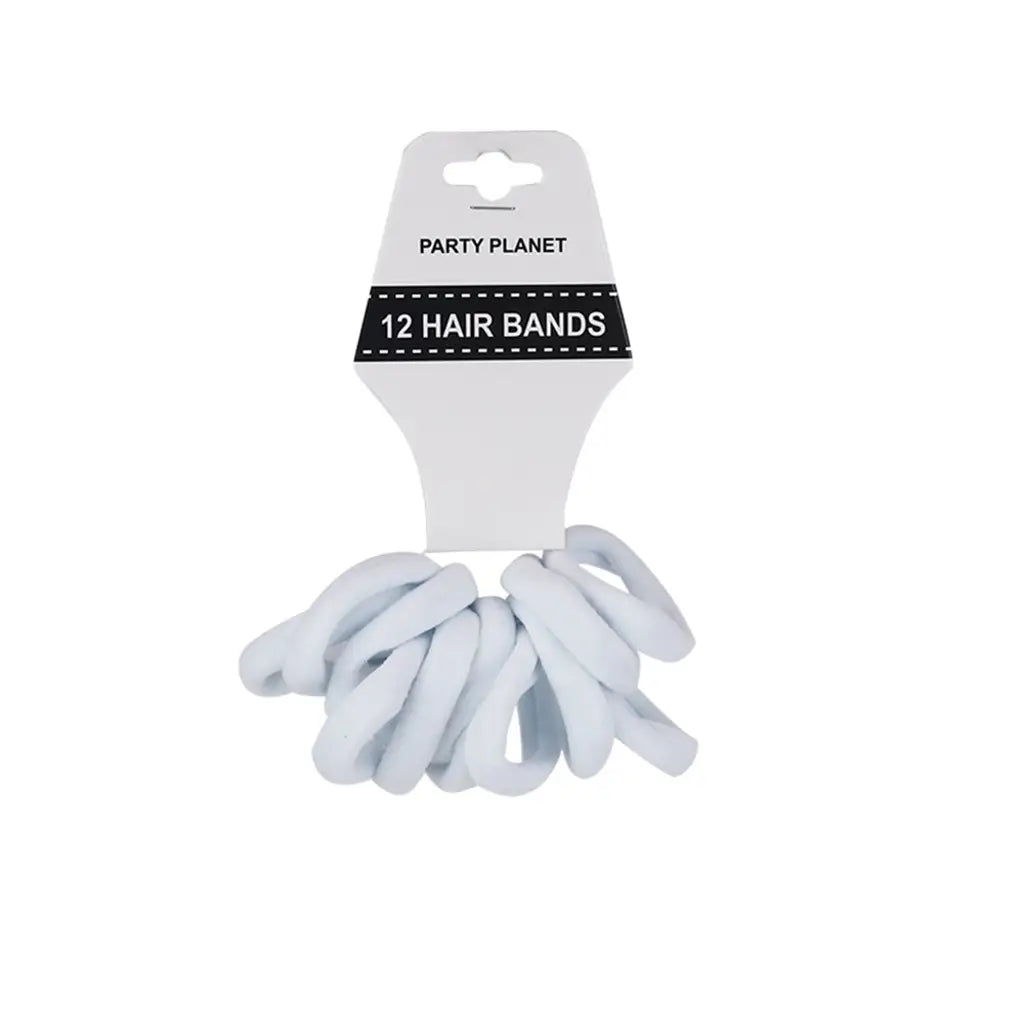 Party Planet White Elastic Hair Ties 12PK PP11759