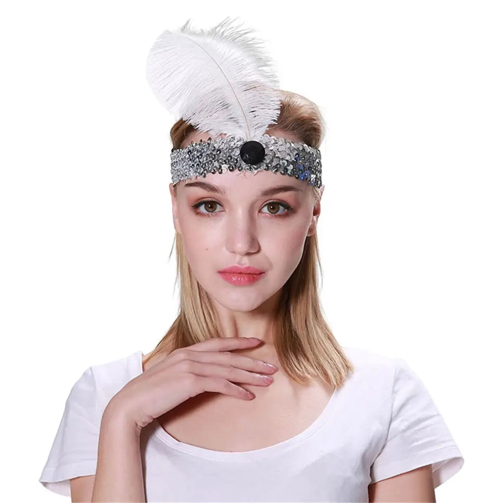 Party Planet White Flapper Headband A96475-F