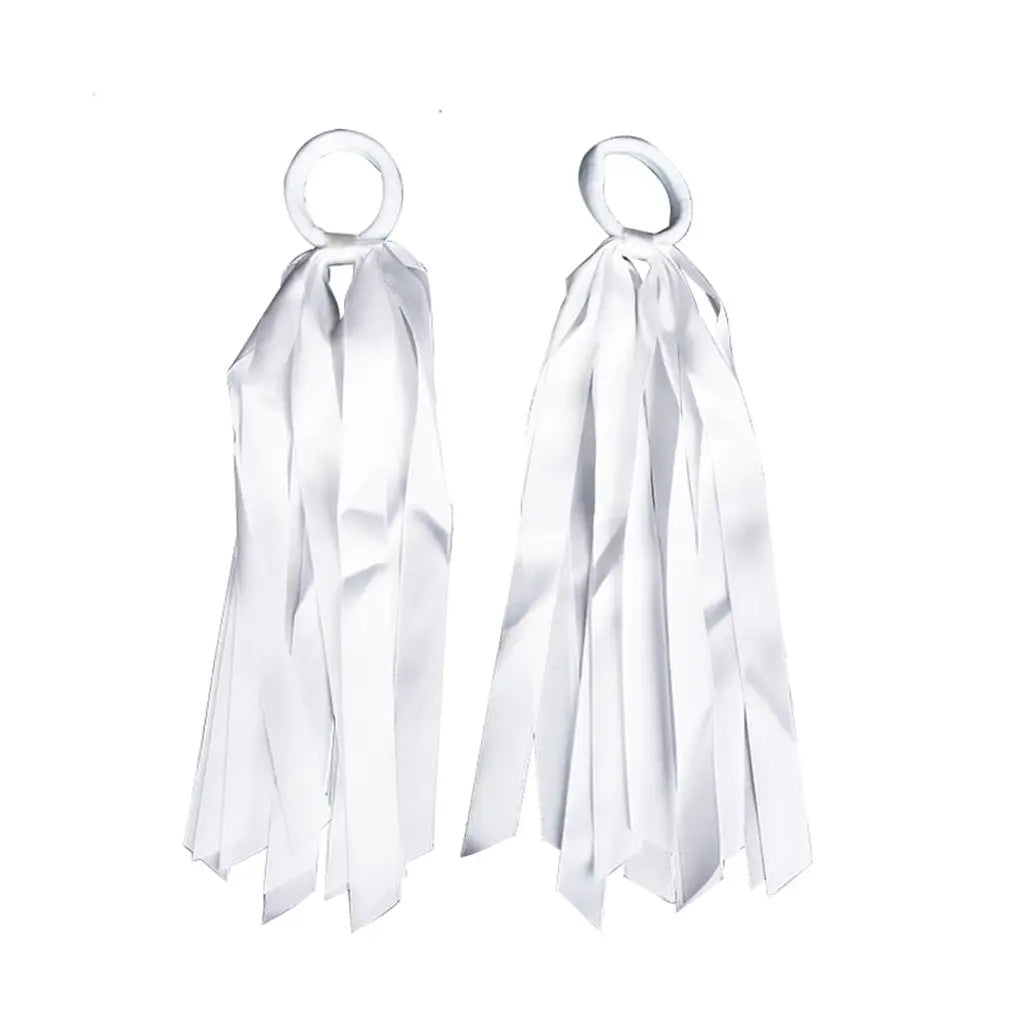 Party Planet White Hair Ties With Ribbons 2Pk School Carnivals PP11384