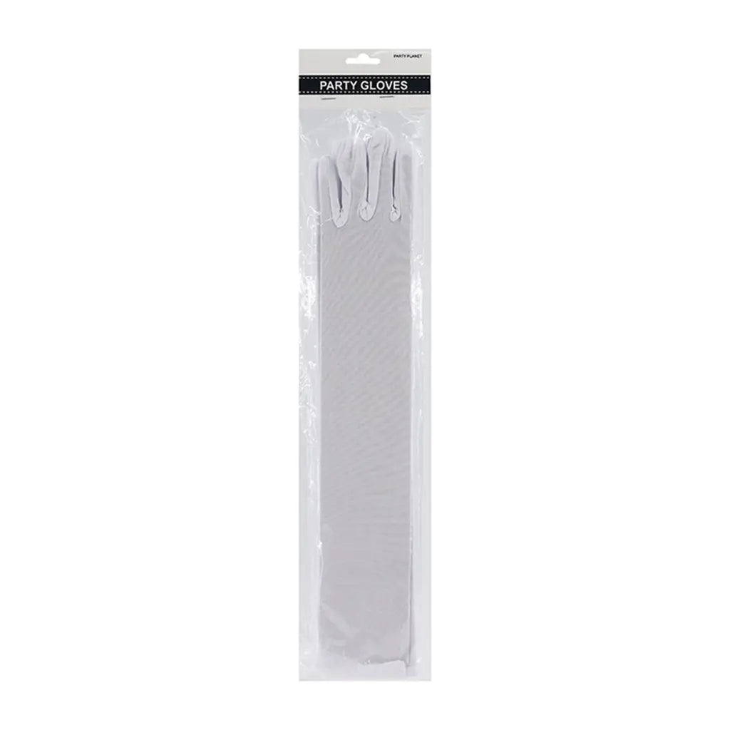 Party Planet White Long Stain Gloves A96512
