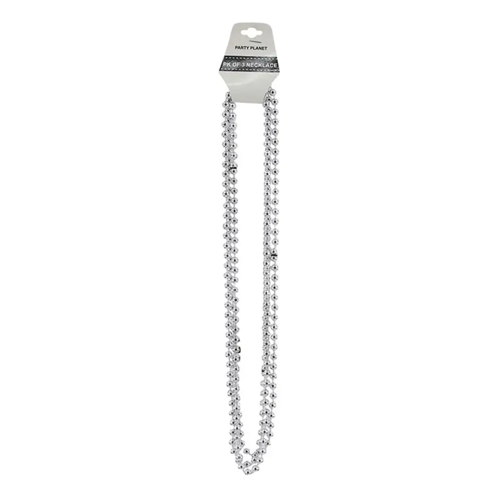 Party Planet White Party Necklace 80cm 3PK A100172