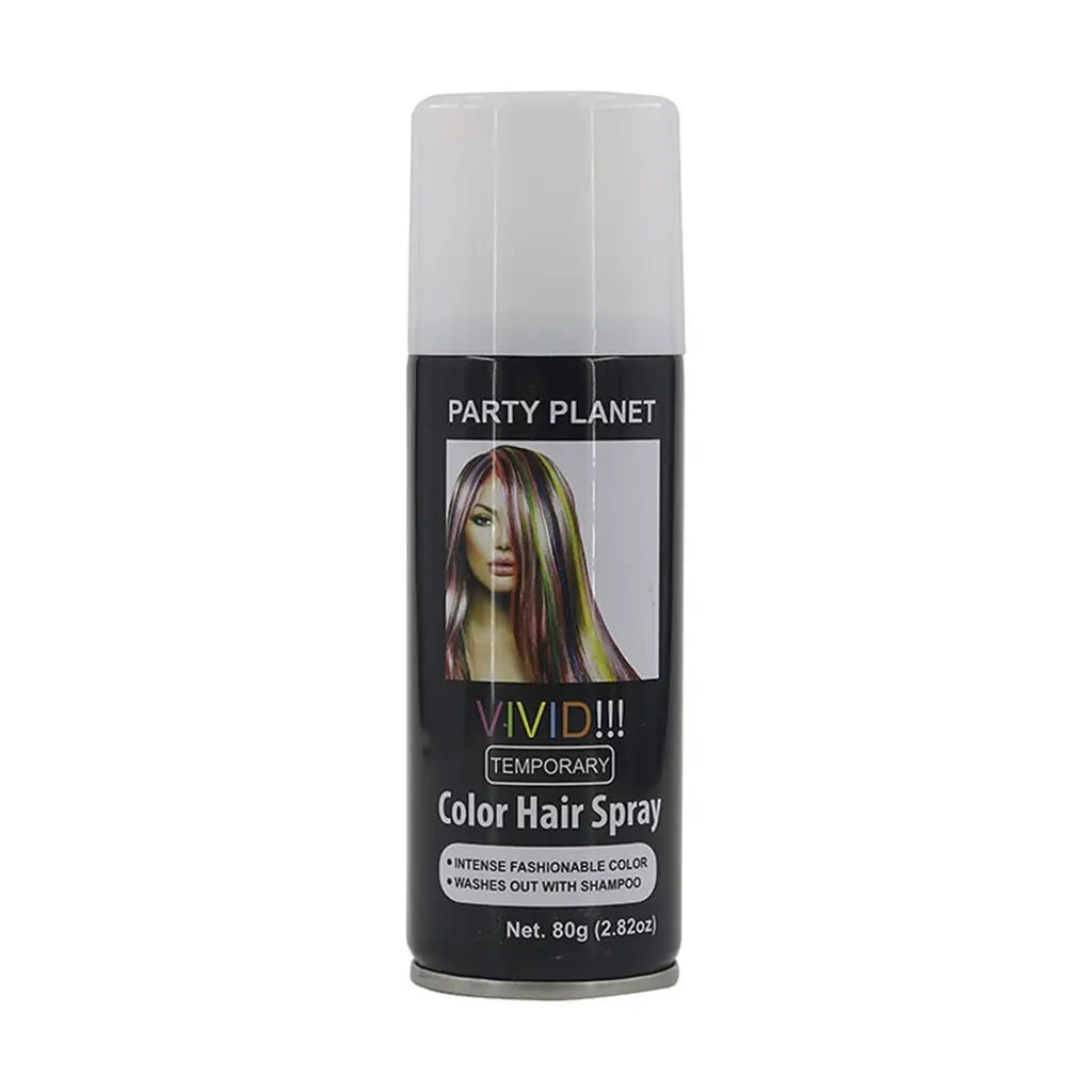 Party Planet White Temporary Hair Spray 80g PP47690