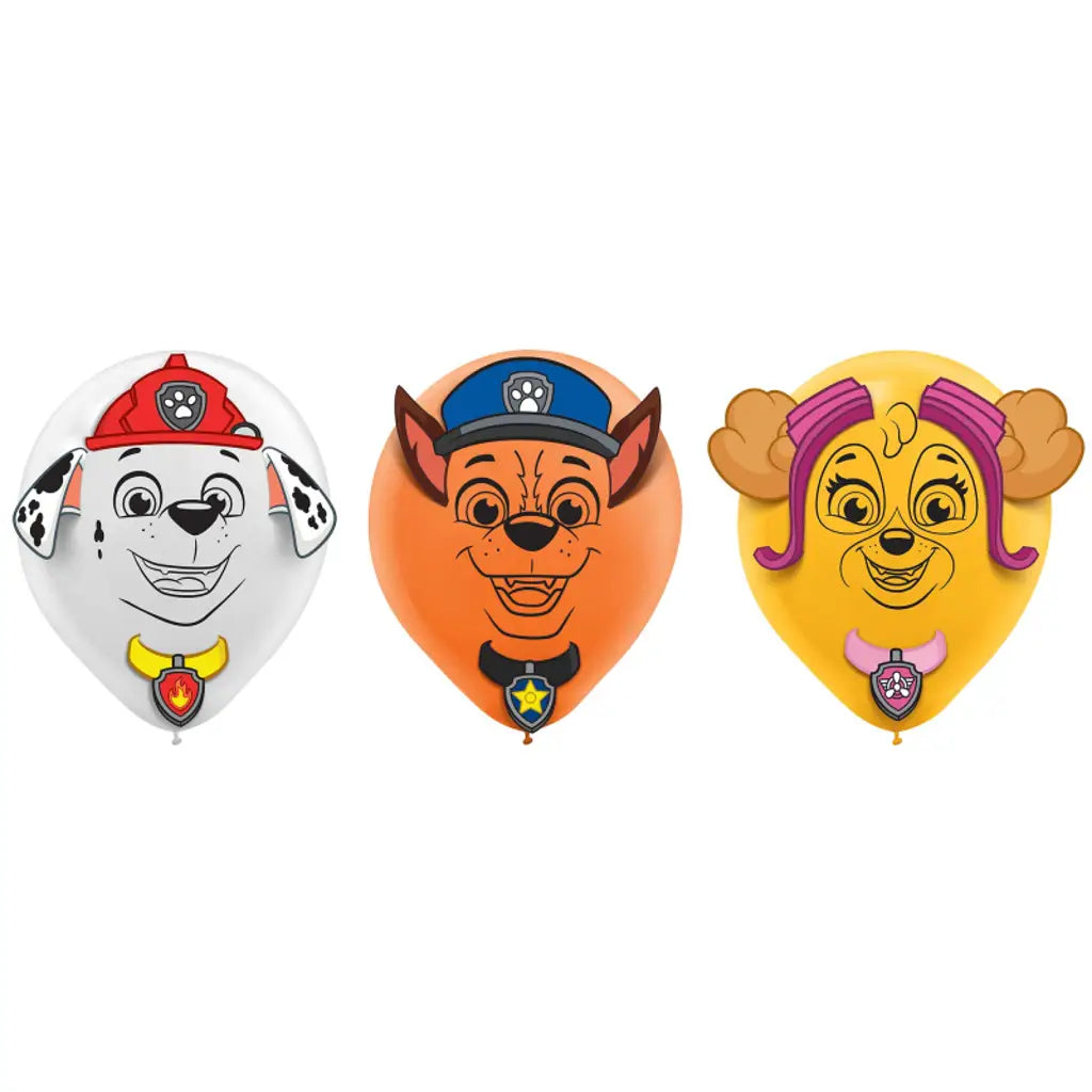 Paw Patrol Adventures Latex Balloons & Paper Adhesive 30cm 6Pk 112441