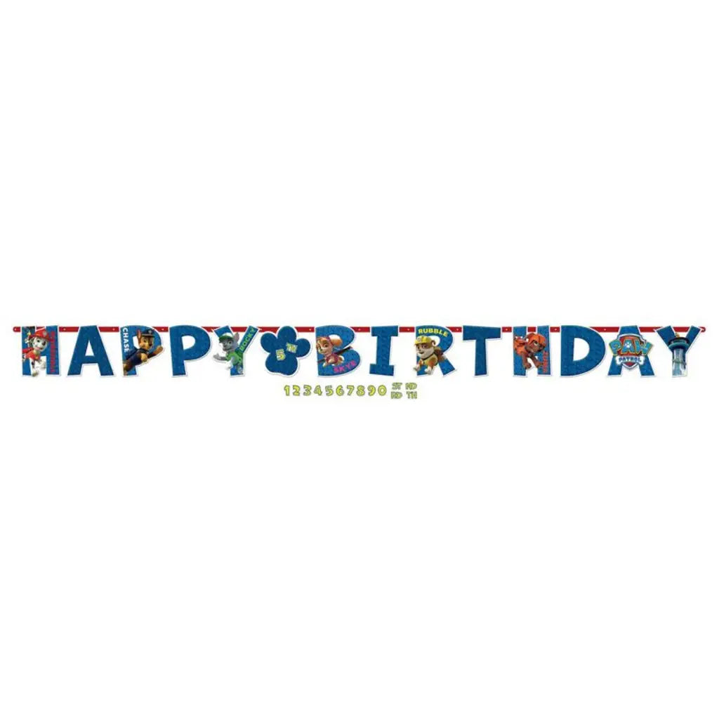 Paw Patrol Jumbo Add-An-Age Letter Banner 120151.56