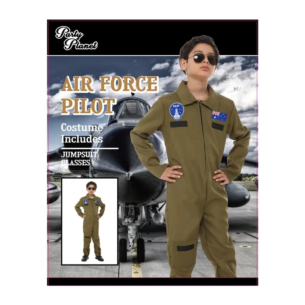 Pilot Costume Size XXL Including Jumpsuit, Glasses PP79229-XXL