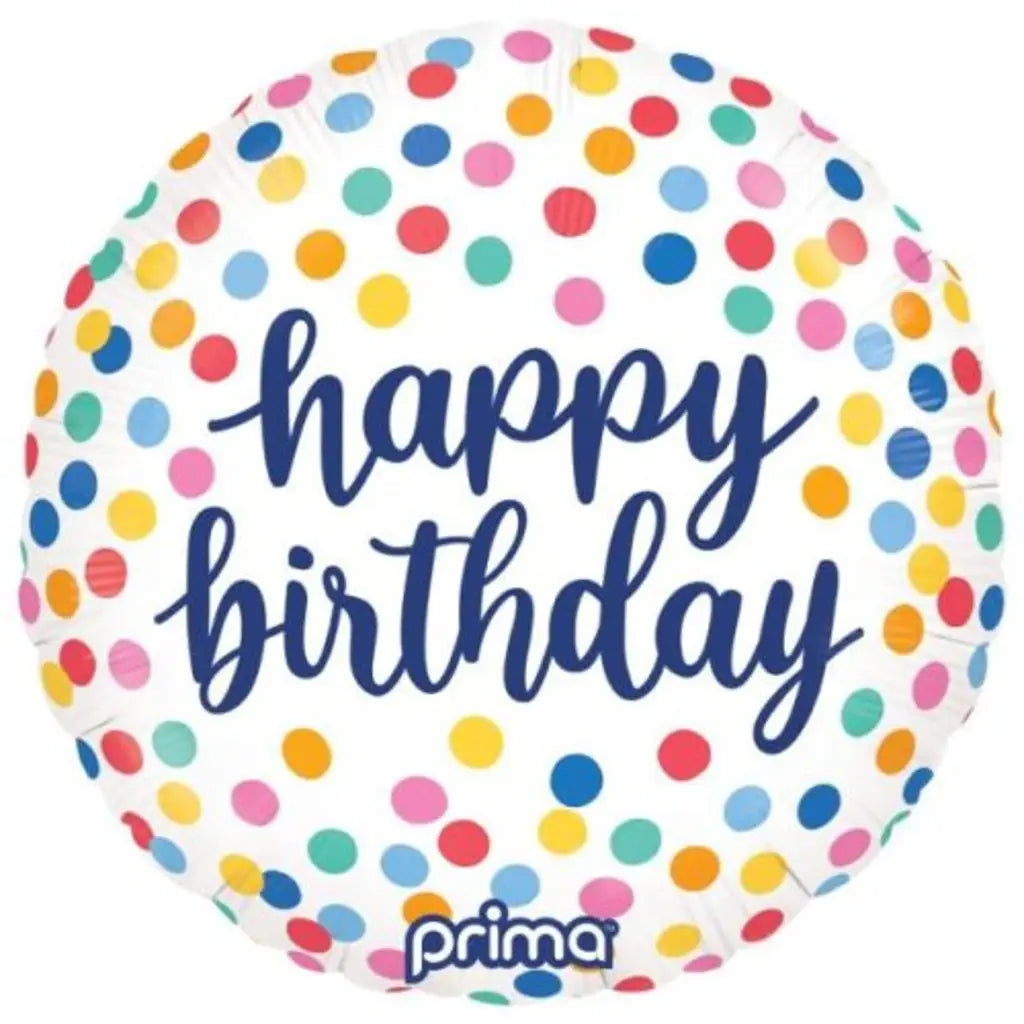 Prima Foil Balloon Happy Birthday Colourful Confetti 18in P620113