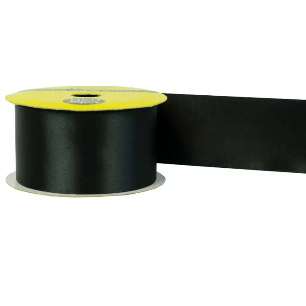 Ribbon Polyester Satin Black 38mmX3m VCRNSBK