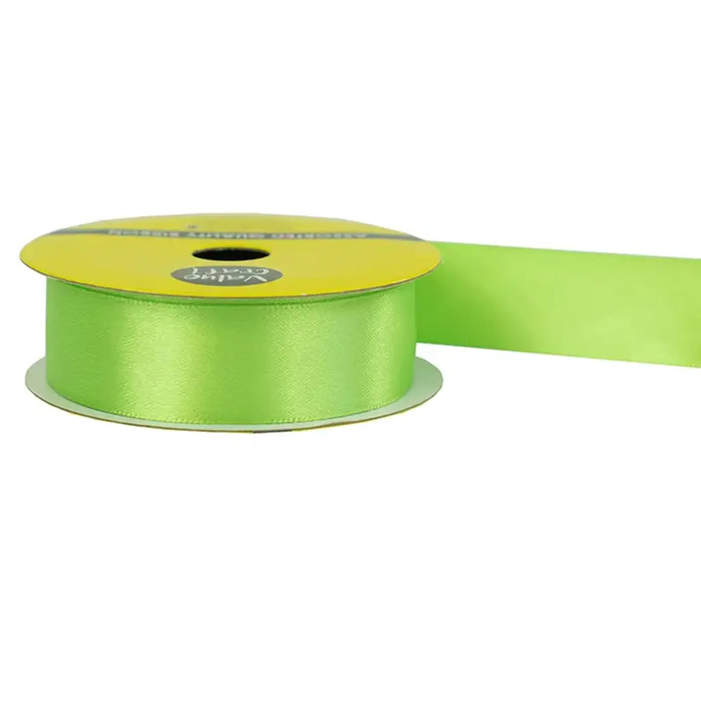 Ribbon Polyester Satin Lime Green 22mmX3m VN22LM