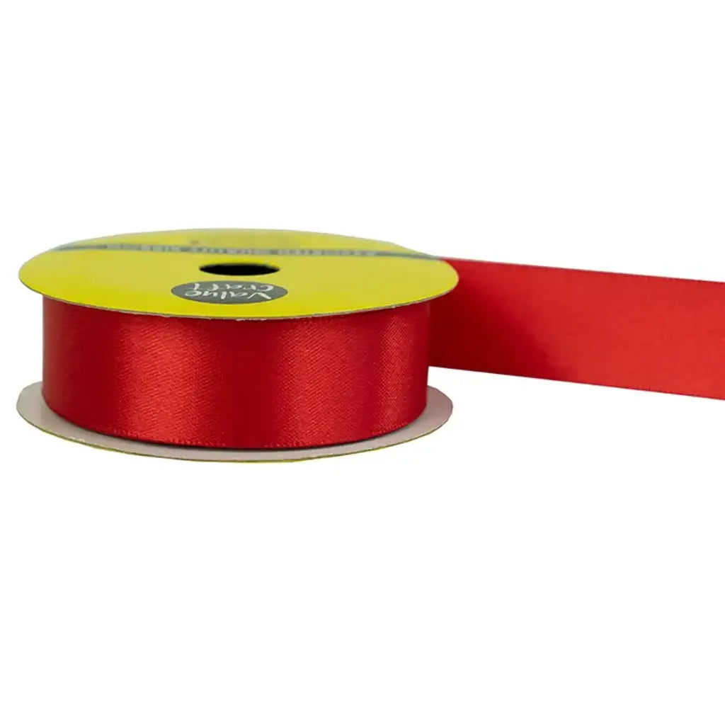 Ribbon Polyester Satin Red 22mmX3m VN22RD